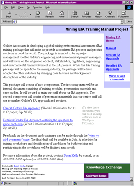 Mining EIA Training Manual