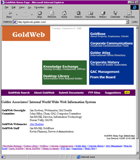 GoldWeb, Golder Associates' Intranet